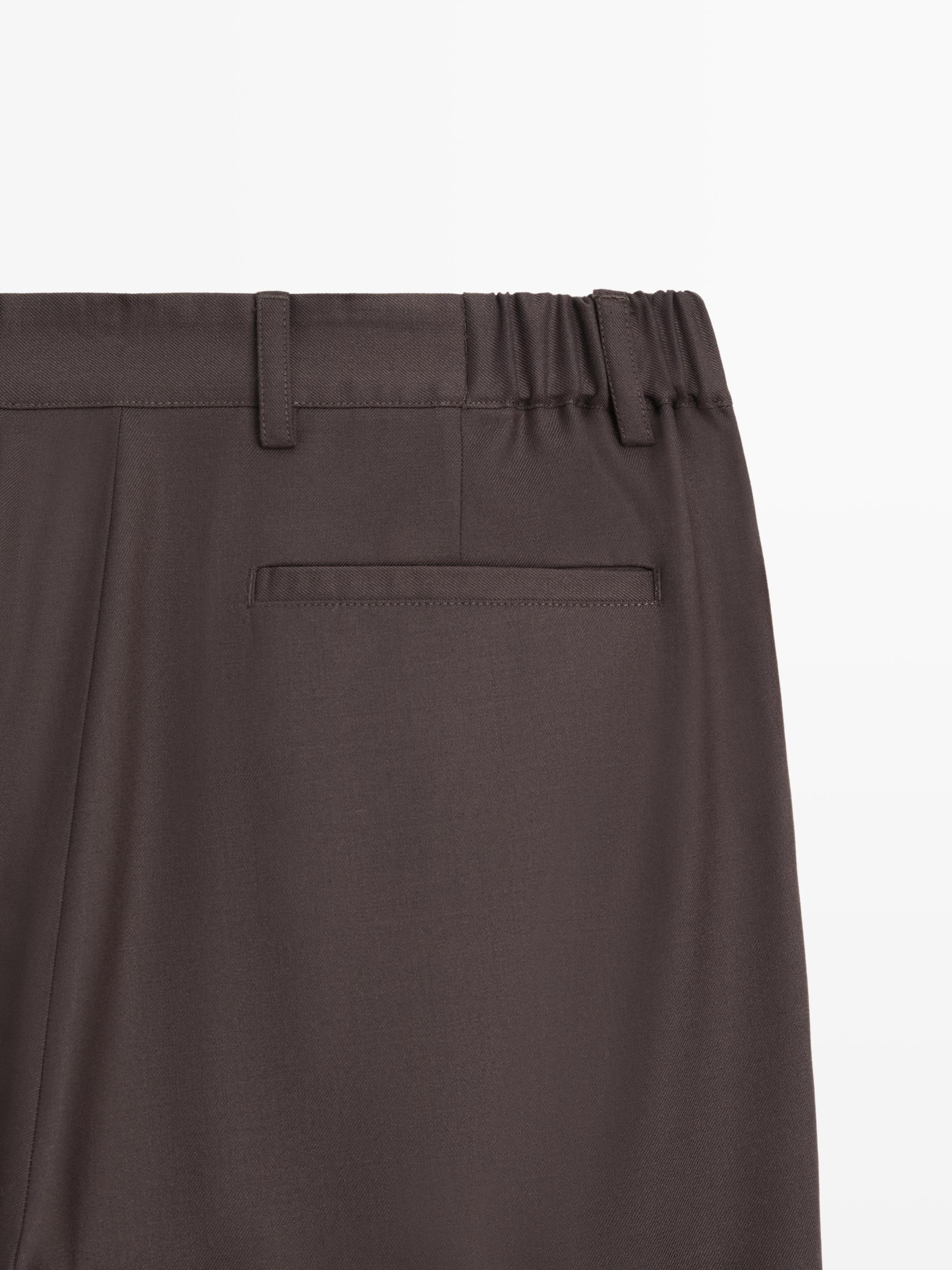 Wool blend jogger fit trousers